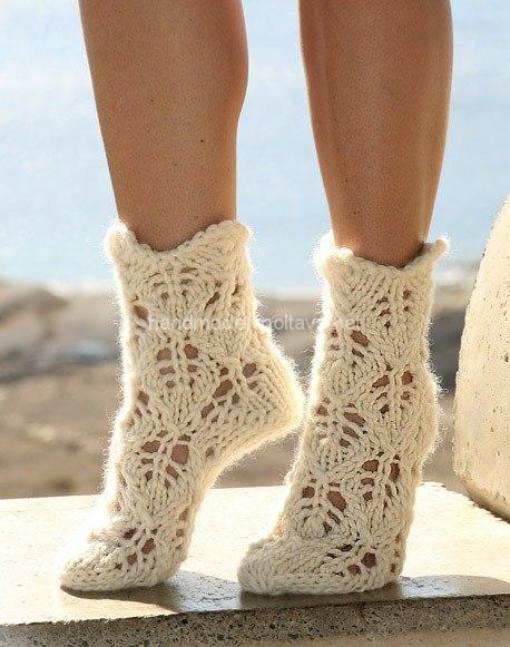 knitted openwork socks