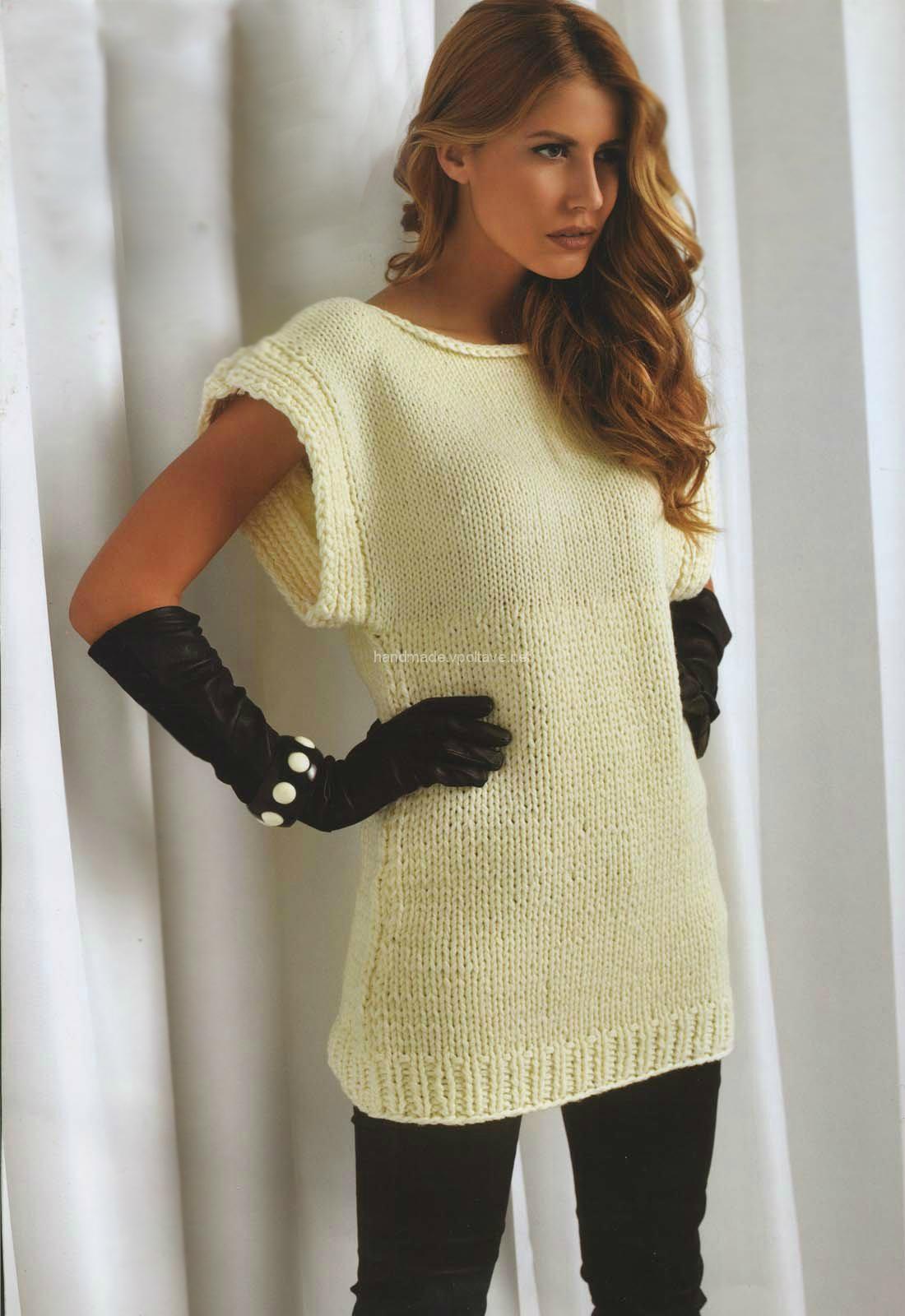 white knitted tunic