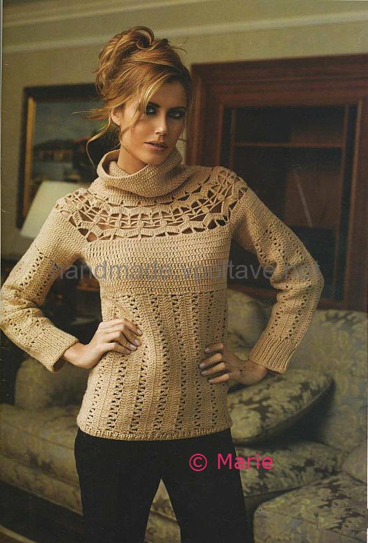 crochet knit sweater